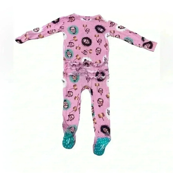 Posh Peanut Ruth Bader Ginsburg RBG Pajama Sleeper Bamboo Pajamas 6-9 months - Picture 5 of 6
